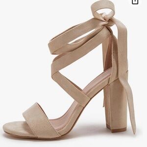 Nude strappy heels, size 7